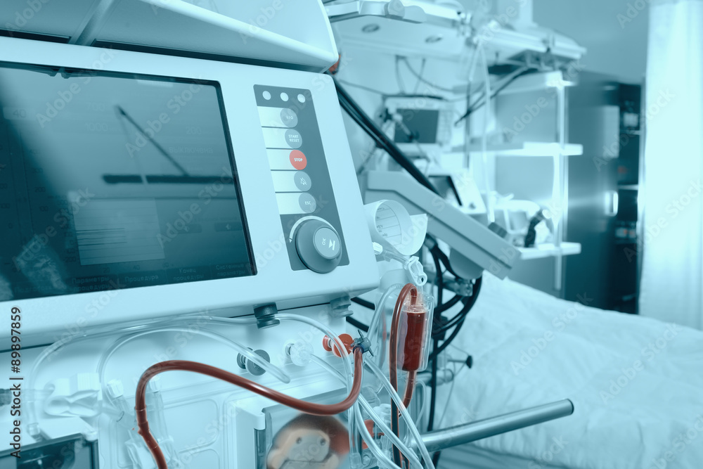 Advanced equipment in hospital ward